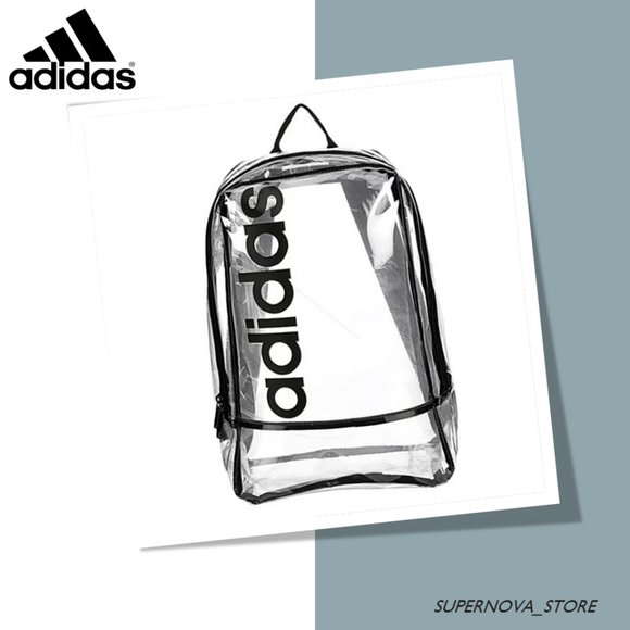 Adidas Linear Clear Black Backpack Unisex Plastic TPU $55 New